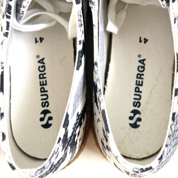 Brand New✨Superga Pufanropew Black & White Snakeskin Espadrille Sneakers - Picture 7 of 10